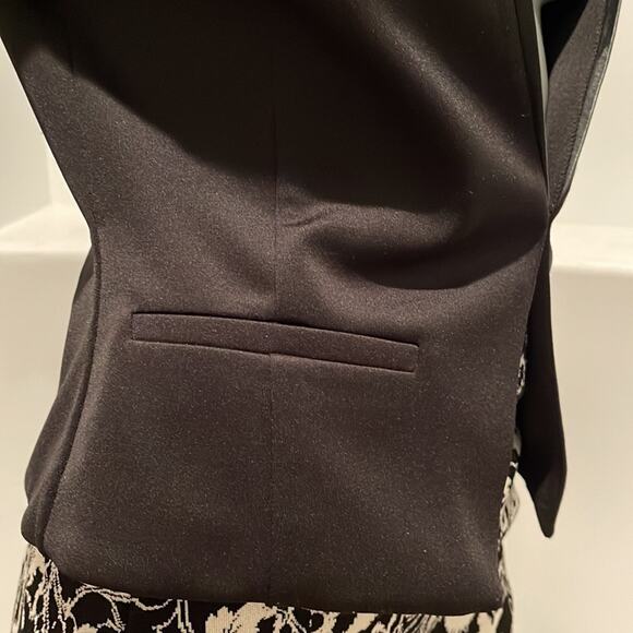 Lamarque Cindy Cropped Cut Out Leather Combo Jacket Black Size 8 BNWOT - Picture 10 of 14